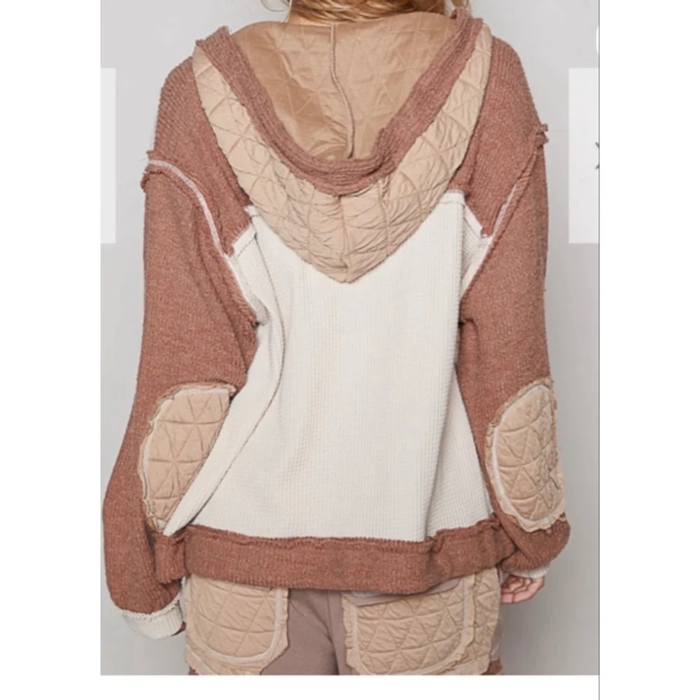 POL Brown & Beige Quilted Waffle Knit Set S - Picture 2 of 4